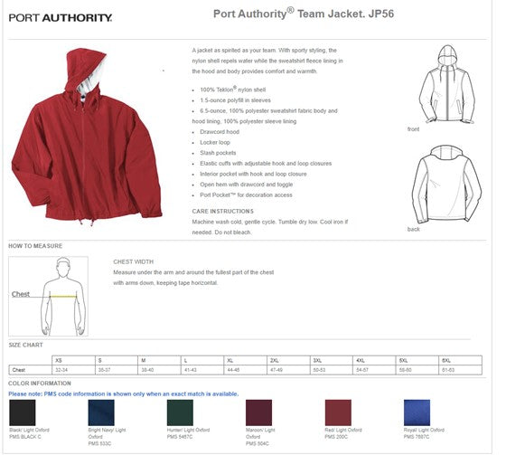 Hooded Jacket w/ White Embroidered Logo - ADULT