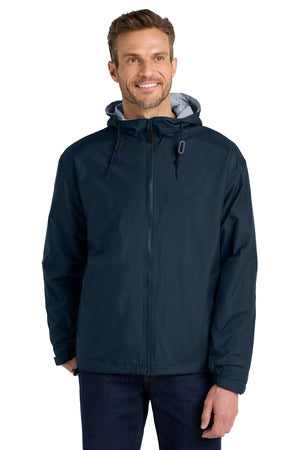 Hooded Jacket w/ White Embroidered Logo - ADULT